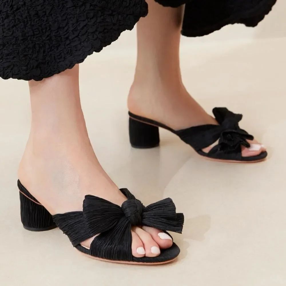 BRAND NEW KENSIE PLEATED BOWNOT BLOCK HEEL SLIP-ON SANDAL G1